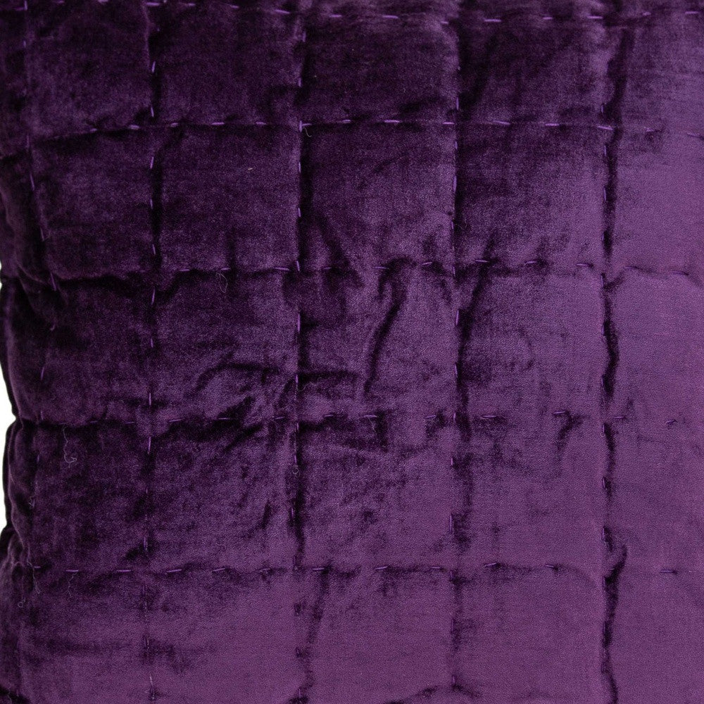 20" X 20" Purple Cotton Blend Zippered Pillow - Homeroots - Flyclothing LLC