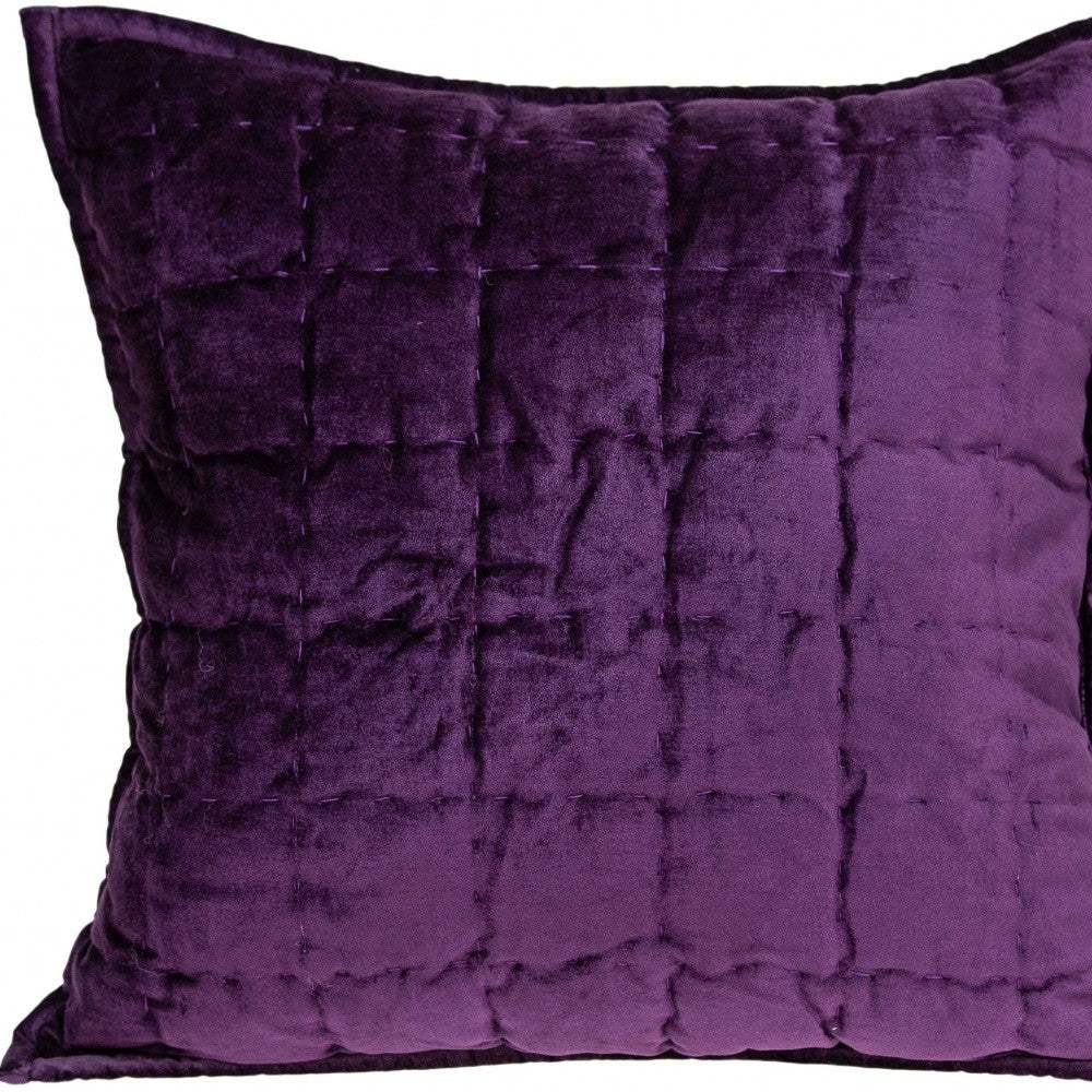20" X 20" Purple Cotton Blend Zippered Pillow - Homeroots - Flyclothing LLC