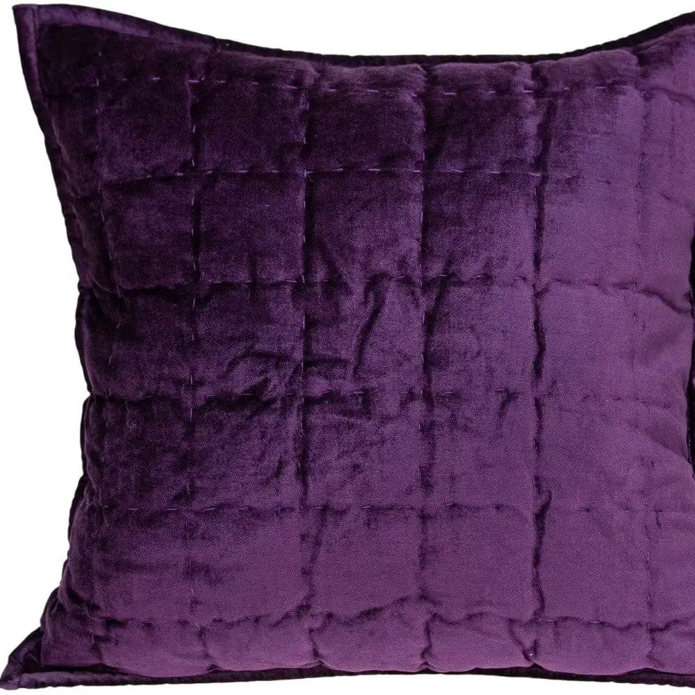 20" X 20" Purple Cotton Blend Zippered Pillow - Homeroots - Flyclothing LLC