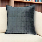 20" X 7" X 20" Transitional Charcoal Solid Quilted Pillow Cover With Poly Insert - Homeroots
