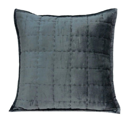 20" X 7" X 20" Transitional Charcoal Solid Quilted Pillow Cover With Poly Insert - Homeroots