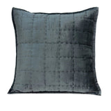 20" X 7" X 20" Transitional Charcoal Solid Quilted Pillow Cover With Poly Insert - Homeroots