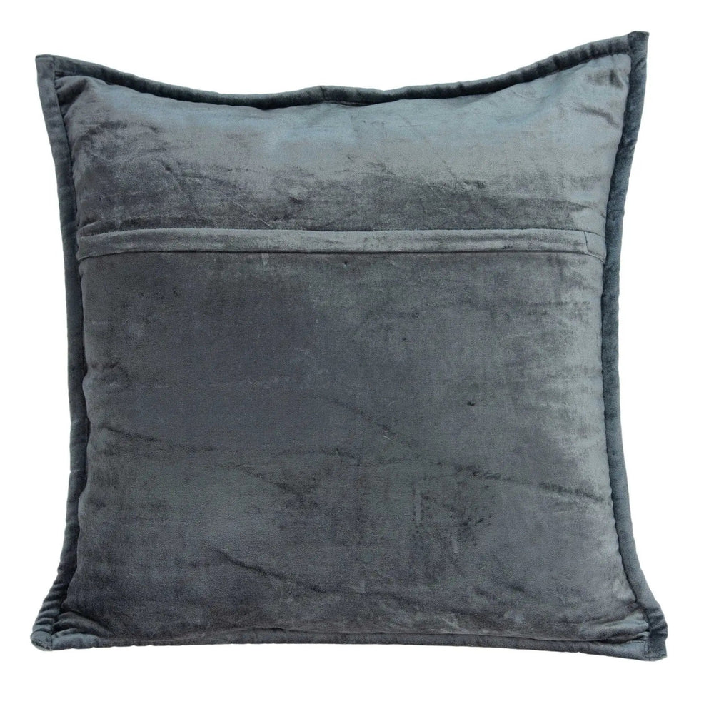20" X 7" X 20" Transitional Charcoal Solid Quilted Pillow Cover With Poly Insert - Homeroots - Flyclothing LLC