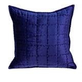 20" X 7" X 20" Transitional Royal Blue Quilted Pillow Cover With Poly Insert - Homeroots