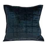20" X 7" X 20" Transitional Dark Blue Quilted Pillow Cover With Poly Insert - Homeroots