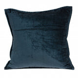 20" X 7" X 20" Transitional Dark Blue Quilted Pillow Cover With Poly Insert - Homeroots