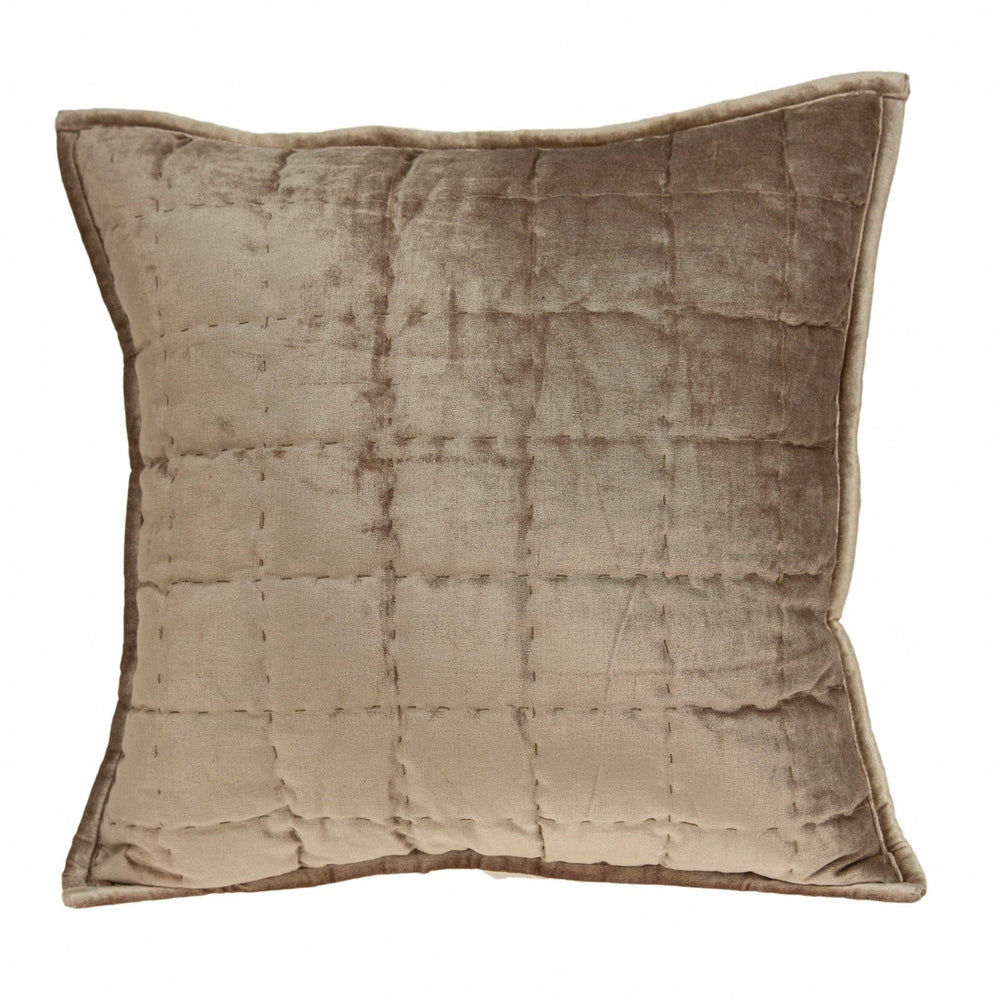 20" X 7" X 20" Transitional Taupe Solid Quilted Pillow Cover With Poly Insert - Homeroots - Flyclothing LLC