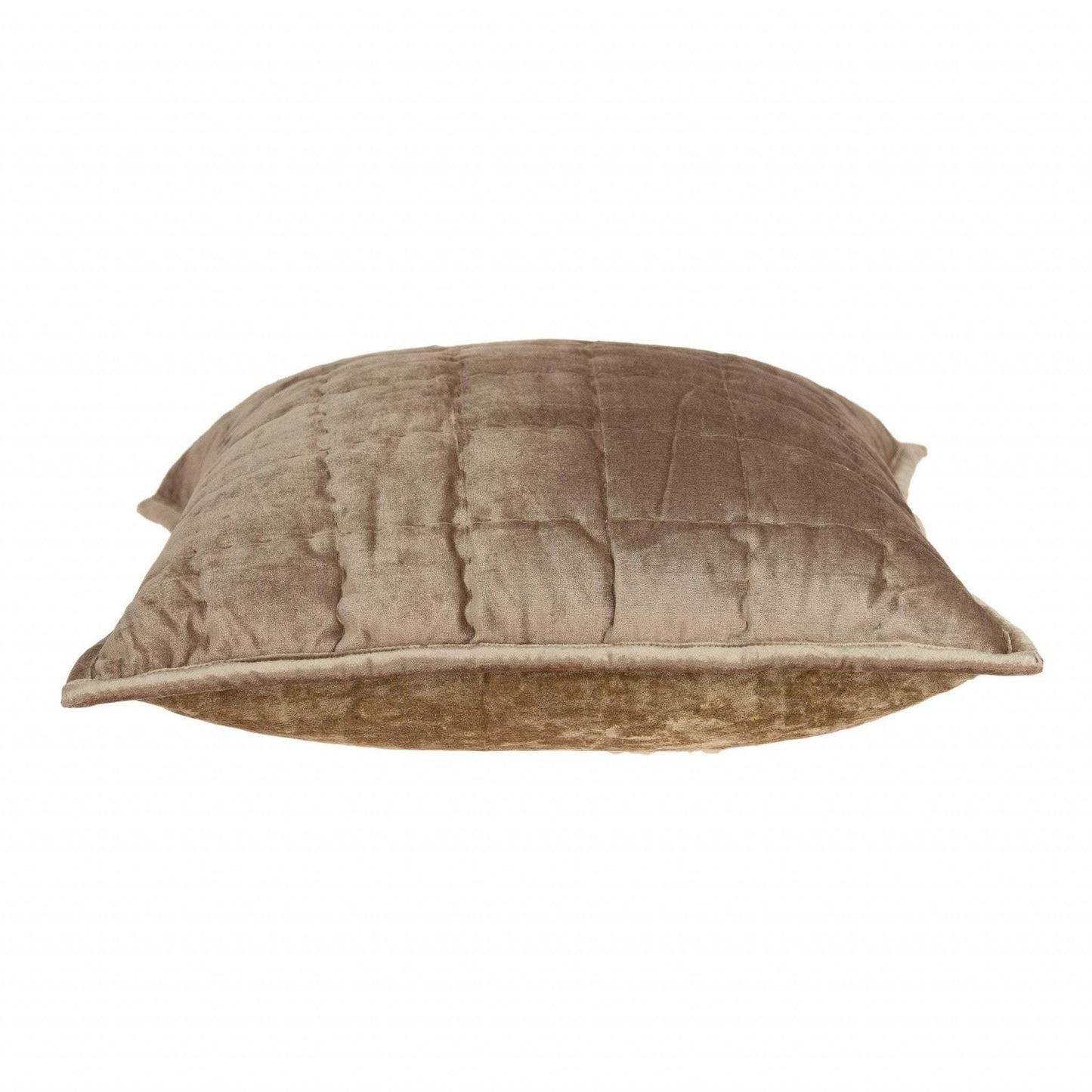 20" X 7" X 20" Transitional Taupe Solid Quilted Pillow Cover With Poly Insert - Homeroots - Flyclothing LLC