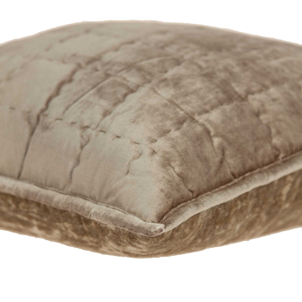 20" X 7" X 20" Transitional Taupe Solid Quilted Pillow Cover With Poly Insert - Homeroots - Flyclothing LLC
