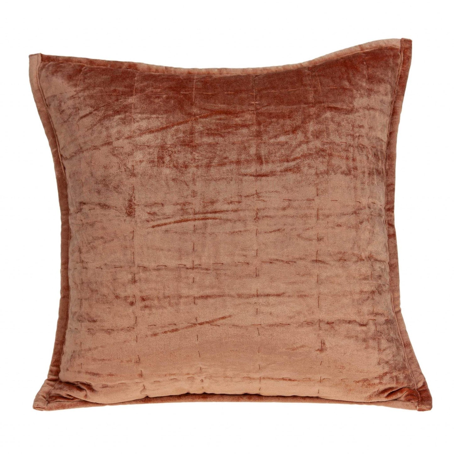 20" X 7" X 20" Transitional Orange Solid Quilted Pillow Cover With Poly Insert - Homeroots - Flyclothing LLC