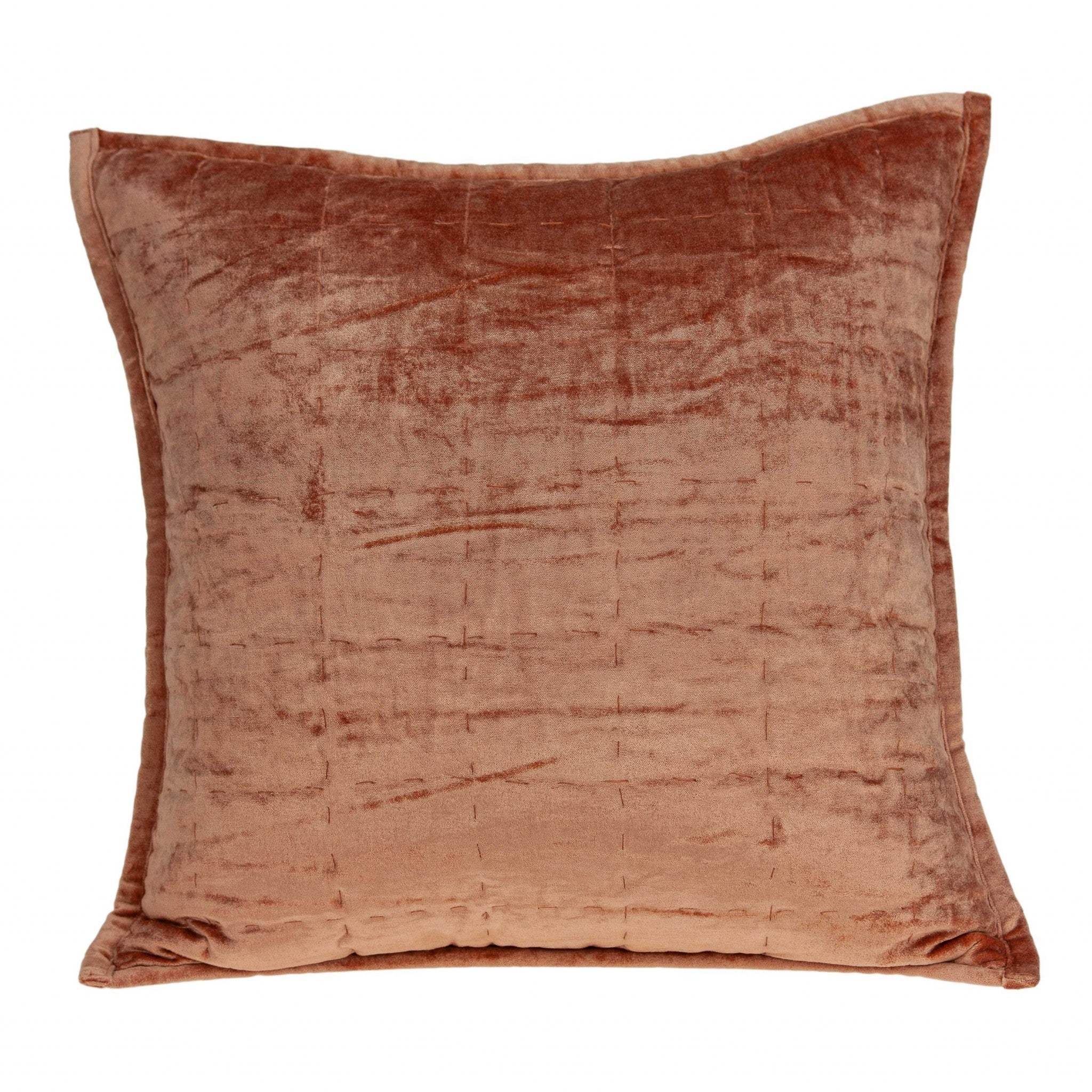 20" X 7" X 20" Transitional Orange Solid Quilted Pillow Cover With Poly Insert - Homeroots - Flyclothing LLC