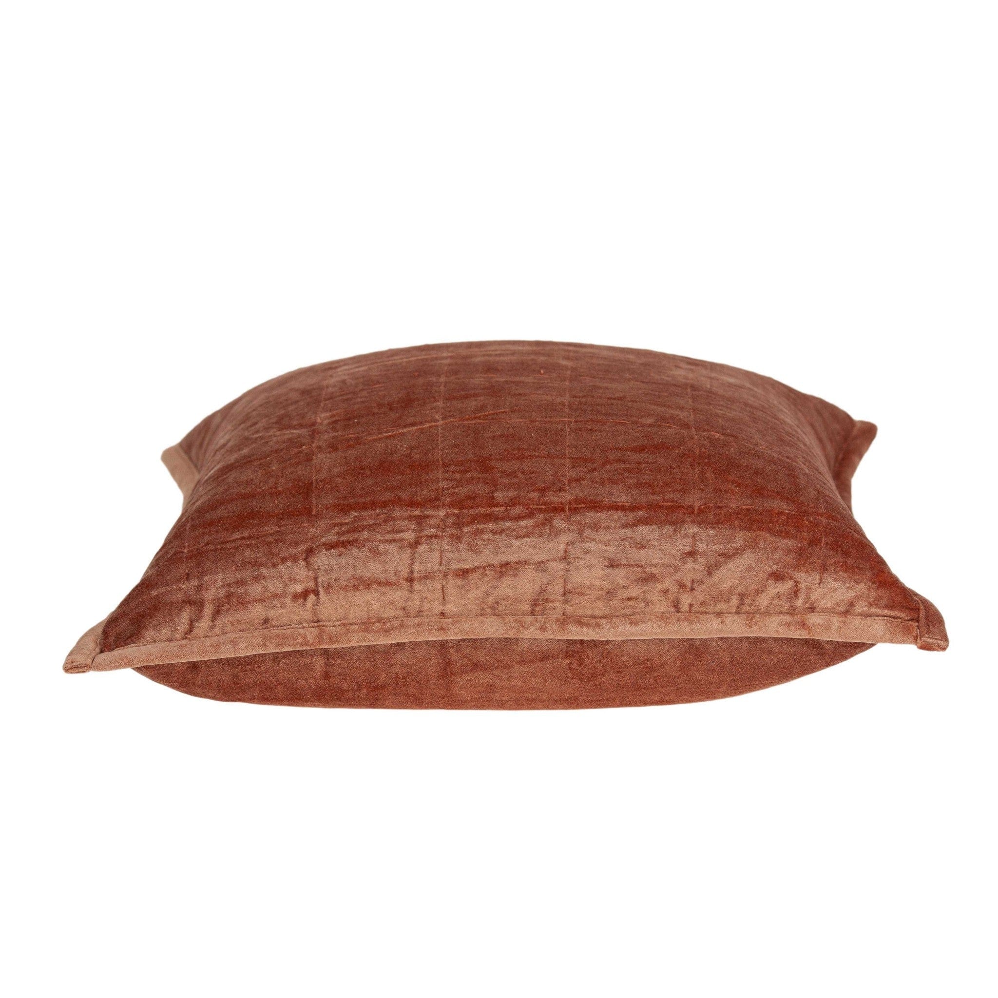 20" X 7" X 20" Transitional Orange Solid Quilted Pillow Cover With Poly Insert - Homeroots - Flyclothing LLC