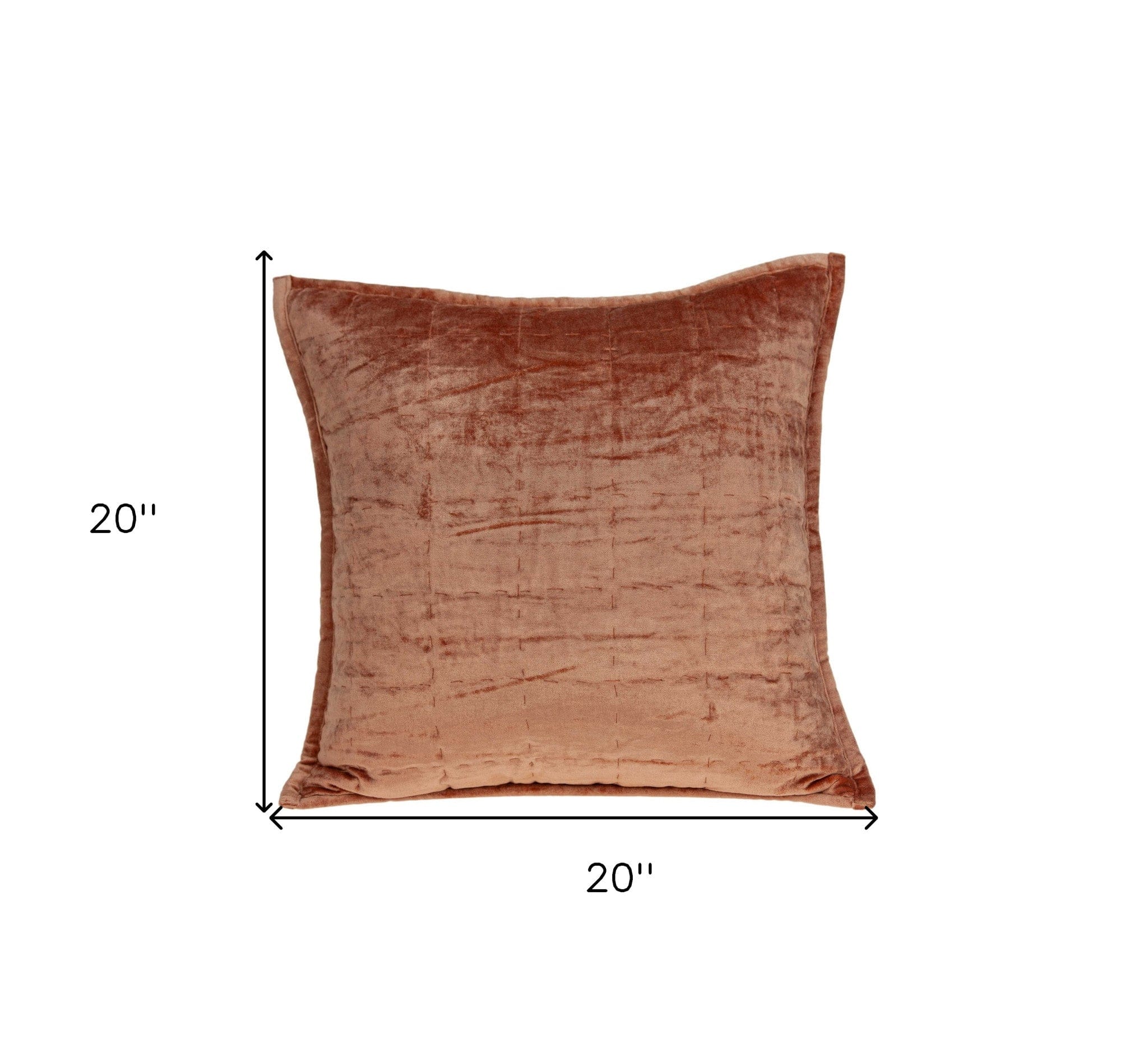 20" X 7" X 20" Transitional Orange Solid Quilted Pillow Cover With Poly Insert - Homeroots - Flyclothing LLC