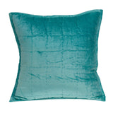 20" X 7" X 20" Transitional Aqua Solid Quilted Pillow Cover With Poly Insert - Homeroots