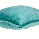20" X 7" X 20" Transitional Aqua Solid Quilted Pillow Cover With Poly Insert - Homeroots - Flyclothing LLC