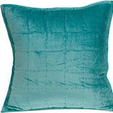 20" X 7" X 20" Transitional Aqua Solid Quilted Pillow Cover With Poly Insert - Homeroots - Flyclothing LLC