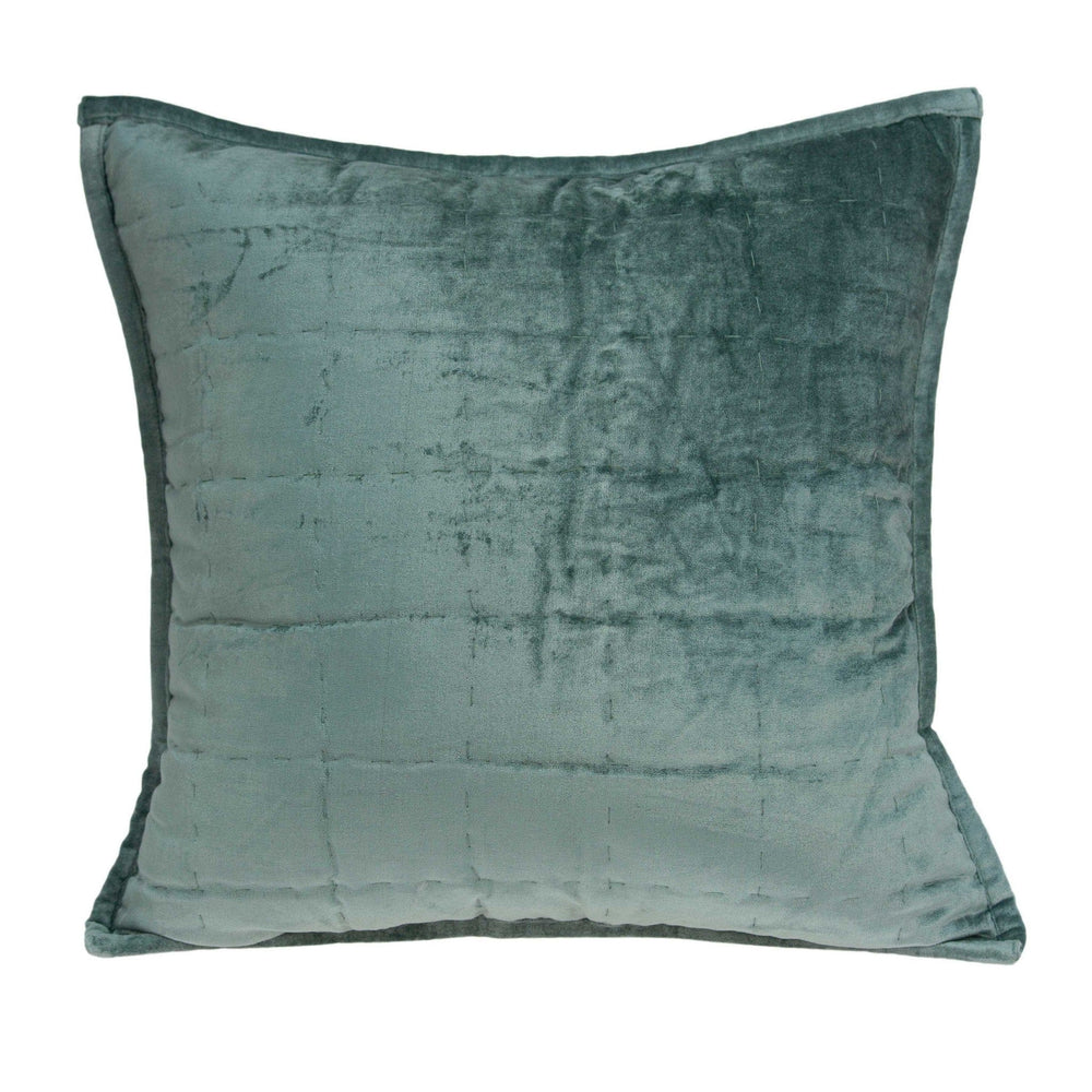 20" X 7" X 20" Transitional Sea Foam Solid Quilted Pillow Cover With Poly Insert - Homeroots - Flyclothing LLC