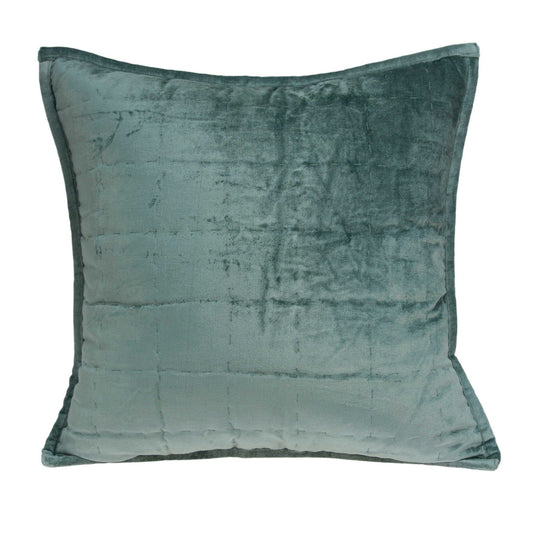 20" X 7" X 20" Transitional Sea Foam Solid Quilted Pillow Cover With Poly Insert - Homeroots