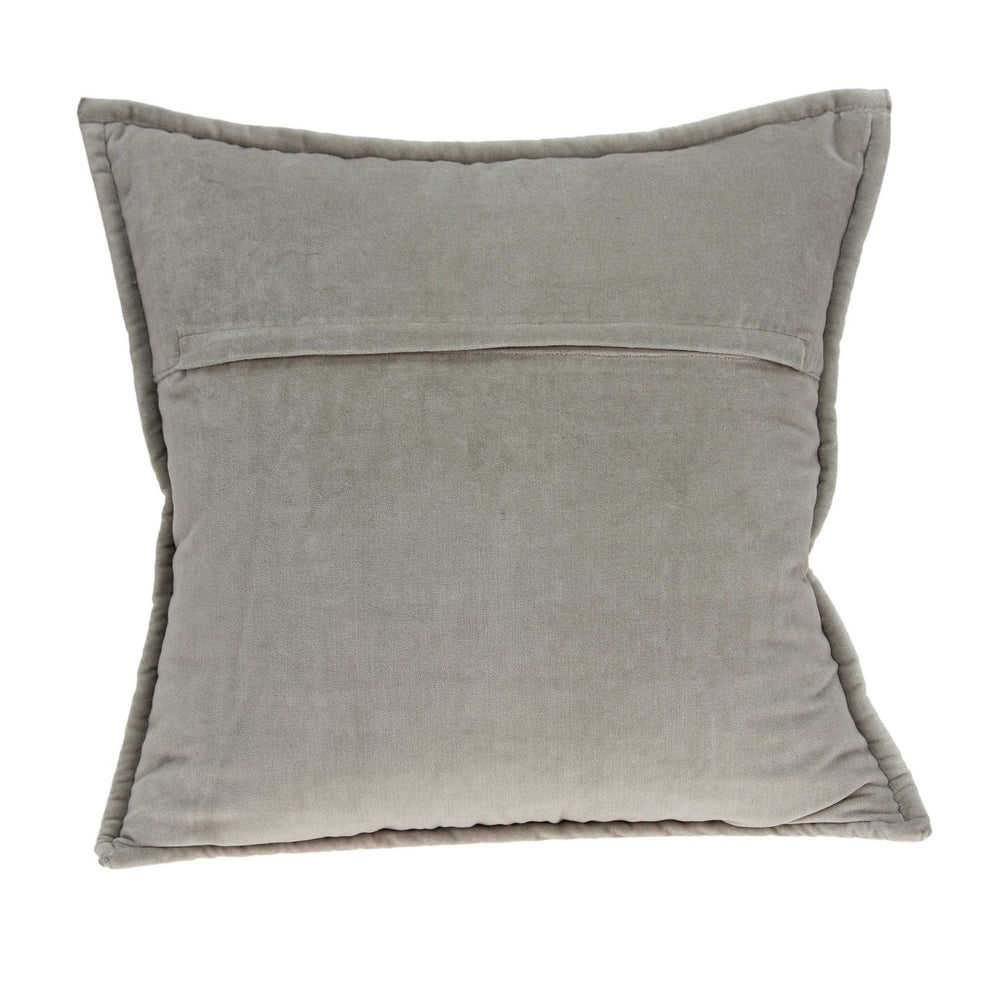 20" X 7" X 20" Transitional Gray Solid Quilted Pillow Cover With Poly Insert - Homeroots - Flyclothing LLC