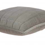 20" X 7" X 20" Transitional Gray Solid Quilted Pillow Cover With Poly Insert - Homeroots - Flyclothing LLC