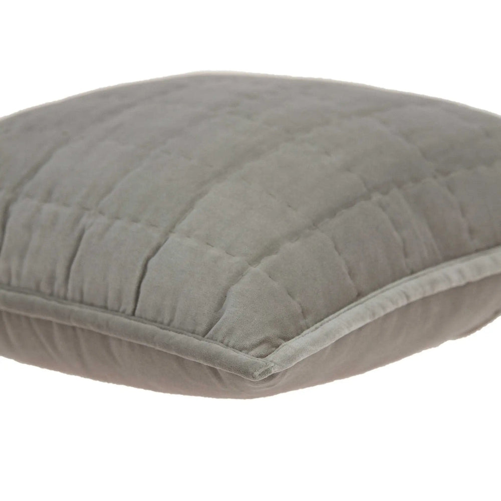 20" X 7" X 20" Transitional Gray Solid Quilted Pillow Cover With Poly Insert - Homeroots - Flyclothing LLC