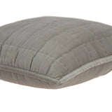 20" X 7" X 20" Transitional Gray Solid Quilted Pillow Cover With Poly Insert - Homeroots - Flyclothing LLC
