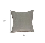 20" X 7" X 20" Transitional Gray Solid Quilted Pillow Cover With Poly Insert - Homeroots - Flyclothing LLC