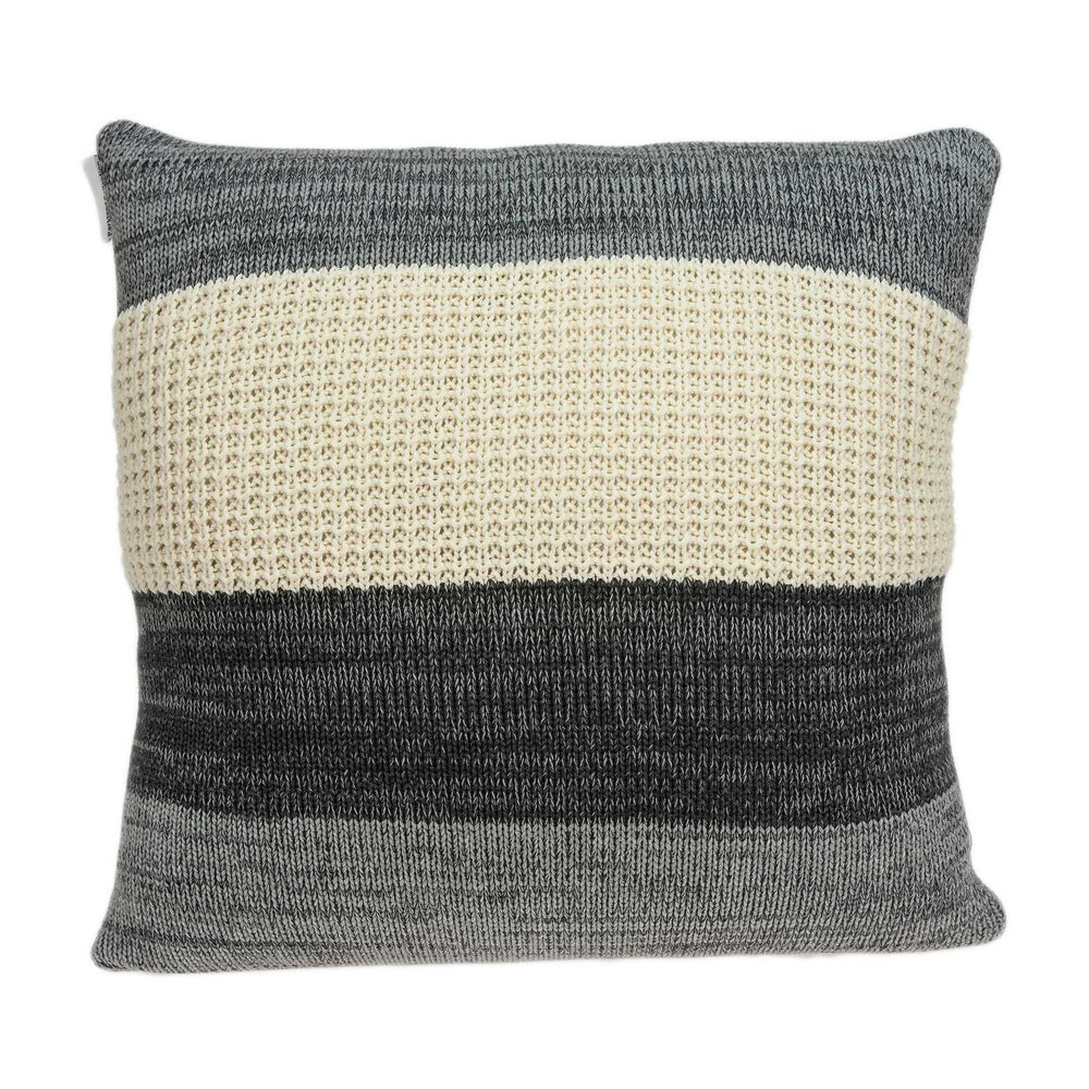 20" X 7" X 20" Transitional Cream And Gray Pillow Cover With Poly Insert - Homeroots - Flyclothing LLC