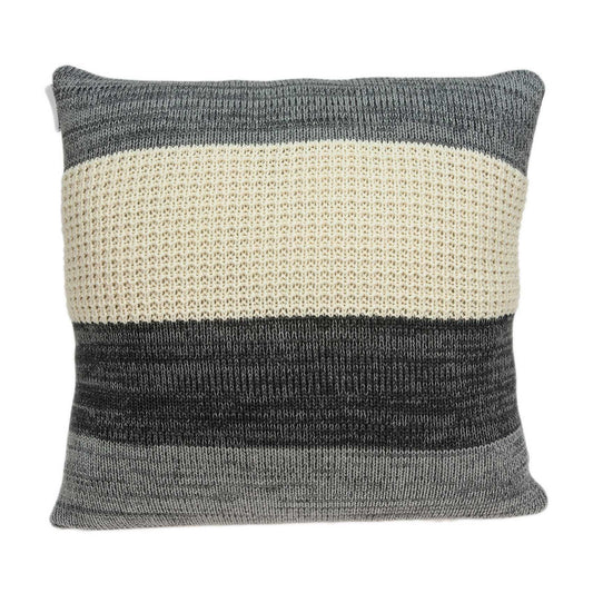 20" X 7" X 20" Transitional Cream And Gray Pillow Cover With Poly Insert - Homeroots