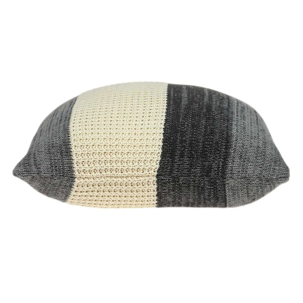 20" X 7" X 20" Transitional Cream And Gray Pillow Cover With Poly Insert - Homeroots - Flyclothing LLC