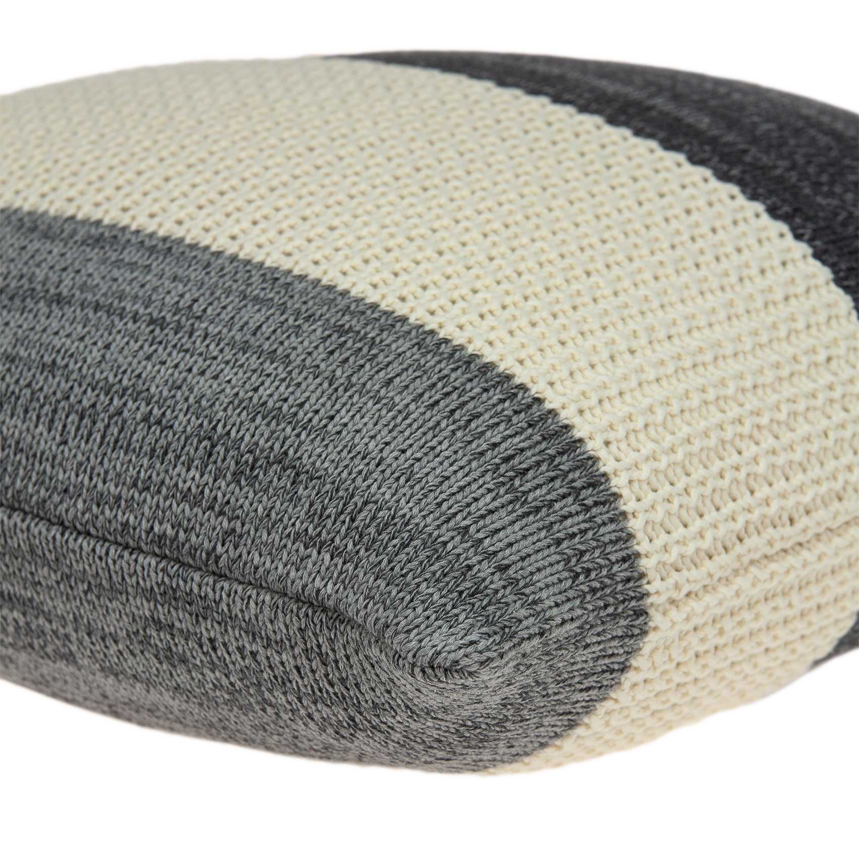 20" X 7" X 20" Transitional Cream And Gray Pillow Cover With Poly Insert - Homeroots - Flyclothing LLC