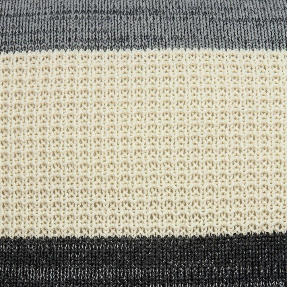 20" X 7" X 20" Transitional Cream And Gray Pillow Cover With Poly Insert - Homeroots - Flyclothing LLC