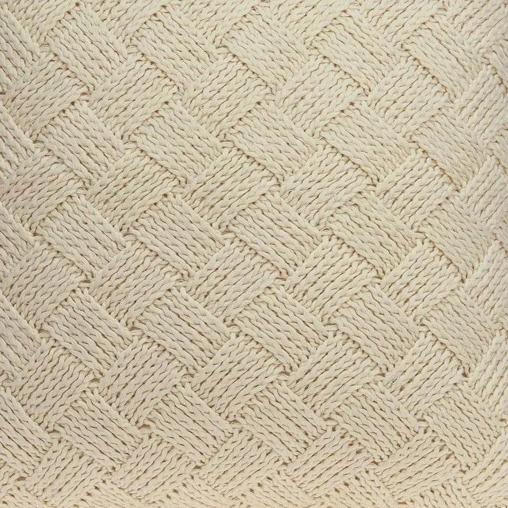 20" X 7" X 20" Transitional Beige Pillow Cover With Poly Insert - Homeroots - Flyclothing LLC