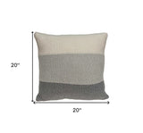 20" X 7" X 20" Transitional Tan Cotton Pillow Cover With Poly Insert - Homeroots