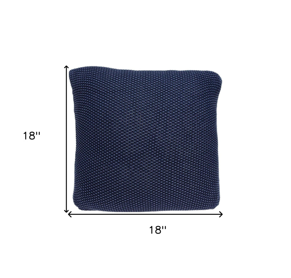 18" X 5" X 18" Transitional Blue Pillow Cover With Poly Insert - Homeroots - Flyclothing LLC