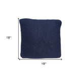 18" X 5" X 18" Transitional Blue Pillow Cover With Poly Insert - Homeroots - Flyclothing LLC