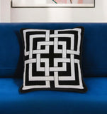20" X 7" X 20" Transitional Black And White Pillow Cover With Poly Insert - Homeroots