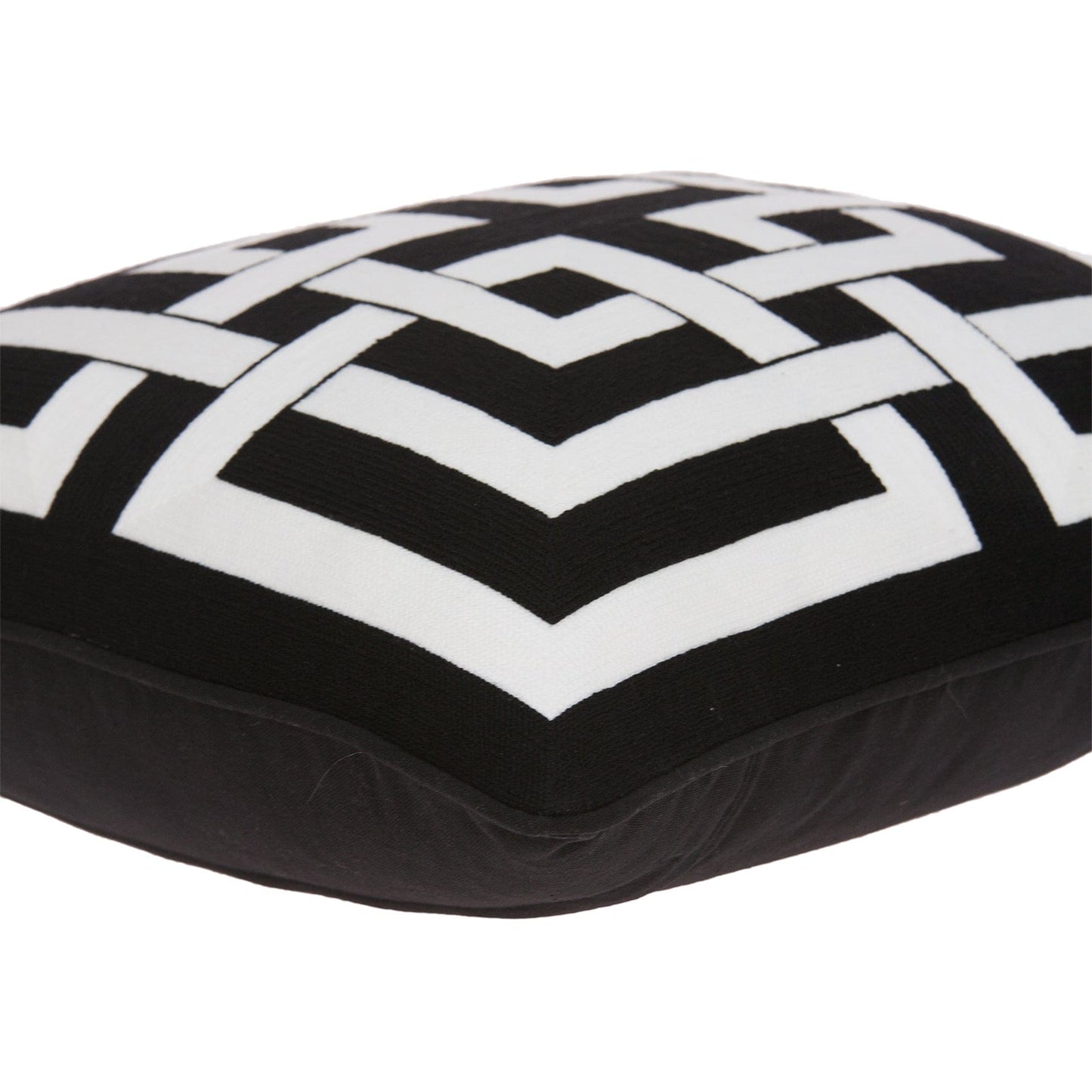 20" X 7" X 20" Transitional Black And White Pillow Cover With Poly Insert - Homeroots - Flyclothing LLC