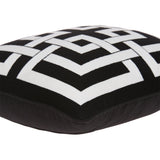 20" X 7" X 20" Transitional Black And White Pillow Cover With Poly Insert - Homeroots - Flyclothing LLC