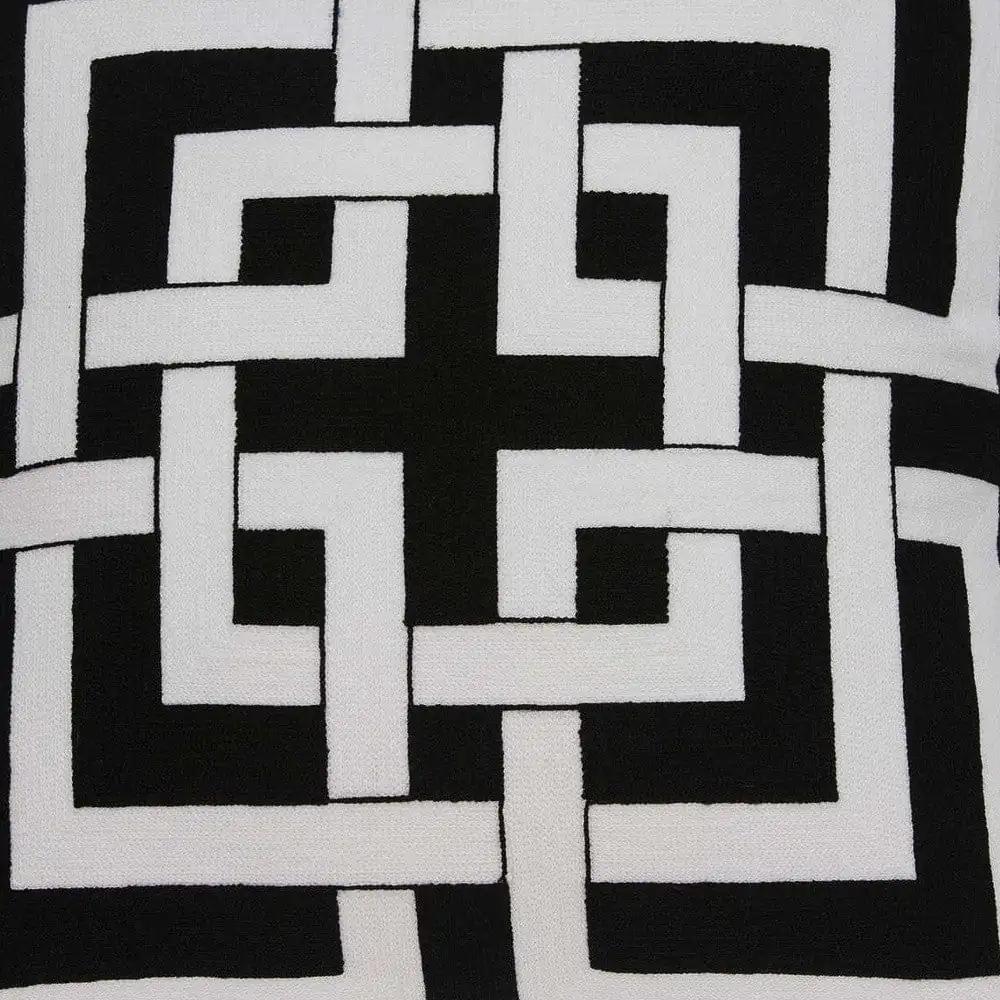 20" X 7" X 20" Transitional Black And White Pillow Cover With Poly Insert - Homeroots - Flyclothing LLC
