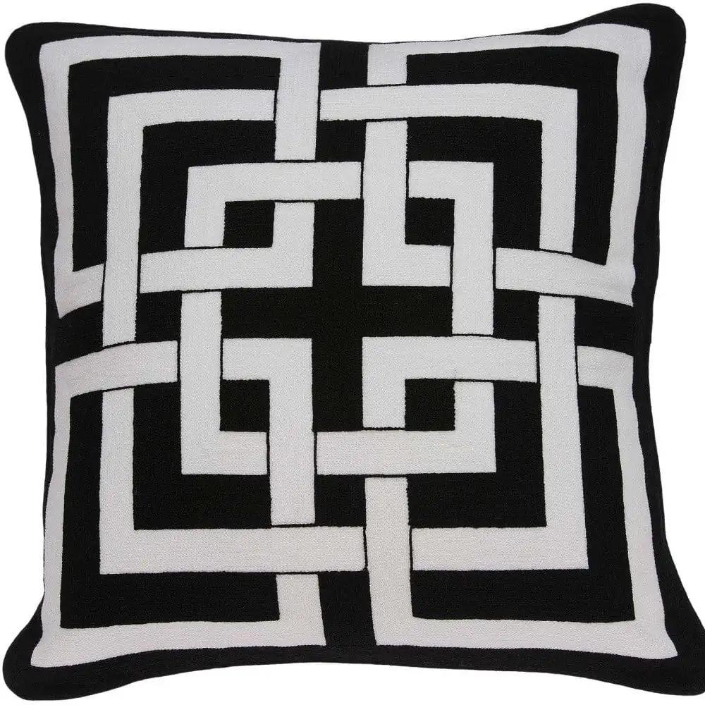 20" X 7" X 20" Transitional Black And White Pillow Cover With Poly Insert - Homeroots - Flyclothing LLC