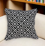 20" X 7" X 20" Cool Transitional Black And White Pillow Cover With Poly Insert - Homeroots