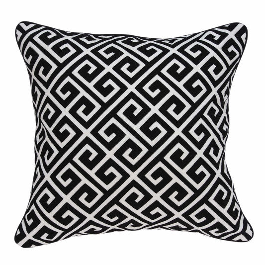 20" X 7" X 20" Cool Transitional Black And White Pillow Cover With Poly Insert - Homeroots