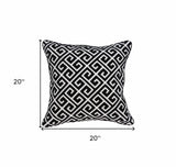 20" X 7" X 20" Cool Transitional Black And White Pillow Cover With Poly Insert - Homeroots - Flyclothing LLC