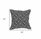 20" X 7" X 20" Cool Transitional Black And White Pillow Cover With Poly Insert - Homeroots
