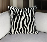 20" X 7" X 20" Transitional Black And White Zebra Pillow Cover With Poly Insert - Homeroots