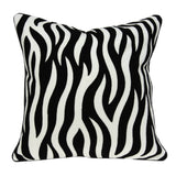 20" X 7" X 20" Transitional Black And White Zebra Pillow Cover With Poly Insert - Homeroots