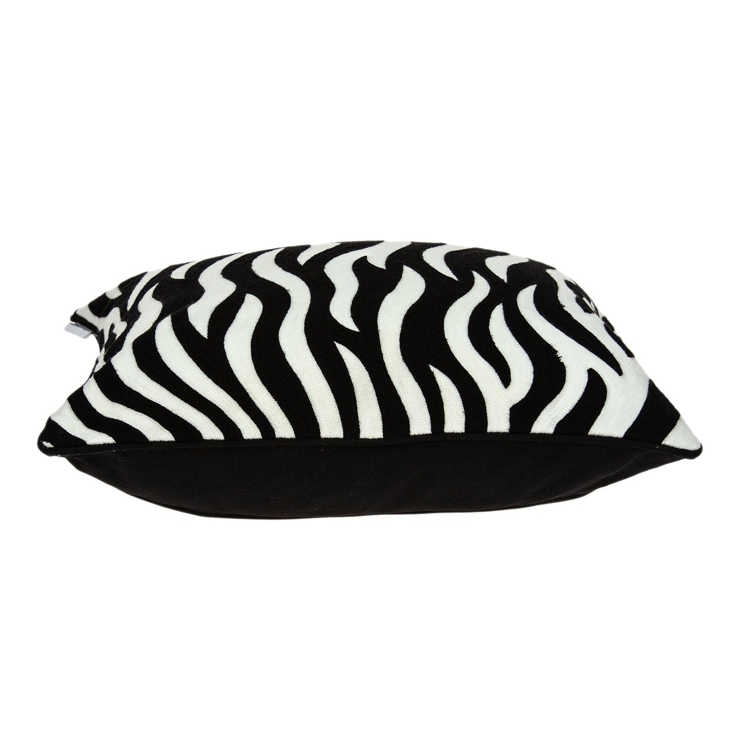 20" X 7" X 20" Transitional Black And White Zebra Pillow Cover With Poly Insert - Homeroots - Flyclothing LLC