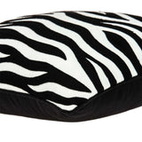 20" X 7" X 20" Transitional Black And White Zebra Pillow Cover With Poly Insert - Homeroots - Flyclothing LLC