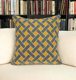 20" Gray and Orange Braided Cotton Throw Pillow - Homeroots